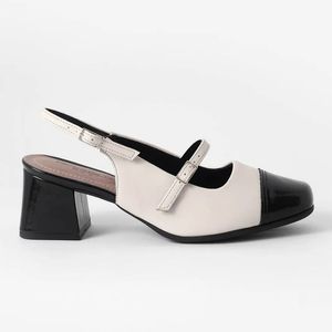 Zapato mocasine Mujer 748033 OFF WHITE/PRETO