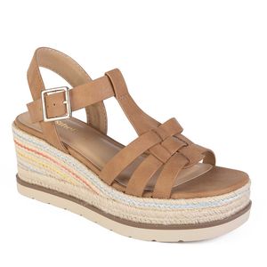 Sandalia Cuña Casual Mujer 8032 CAMEL