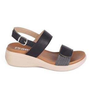 Sandalia Cuña Casual Mujer 8013 NEGRO