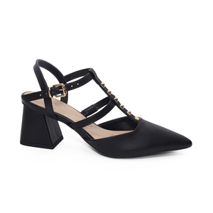 Zapato stiletto vestir Mujer 20253-02 PRETO/OURO