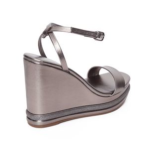 Sandalia Cuña Casual Mujer 19162-01 PEWTER
