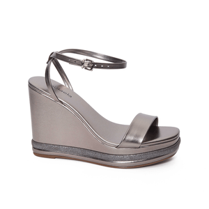 Sandalia Cuña Casual Mujer 19162-01 PEWTER