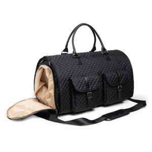 Bolsa de viaje convertible para ropa de mujer con bolsillo para zapatos APJ024 Negro