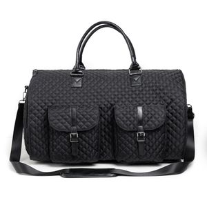 Bolsa de viaje convertible para ropa de mujer con bolsillo para zapatos APJ024 Negro