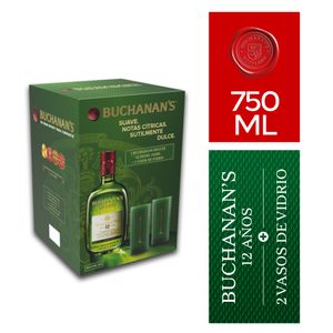 Whisky BUCHANAN'S Botella 750ml + 2 Vasos