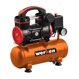 Compresora de aire silencioso 0.6Hp 8 litros Werken