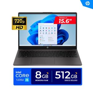 Laptop HP 250 G9  15.6" HD LED Core i5-1235U  4.40 GHz  10 Núcleos  8GB DDR4  512GB SSD  FREEDOS