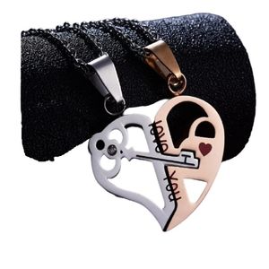 Set de Collares Enamorados Novios Regalo San Valentín Genieka Llave de Amor