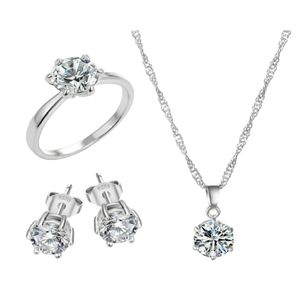 Pack Joyas  Collar Aretes y Anillo Regalo San Valentín Genieka Shiny Crystal
