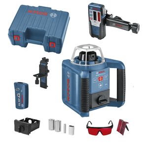 Nivel Laser Giratorio Luz Roja a Pilas 300 Metros con receptor Bosch GRL 300 HV