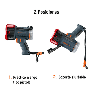 Lampara De Led 2000lm Recargable Alta Potencia Truper