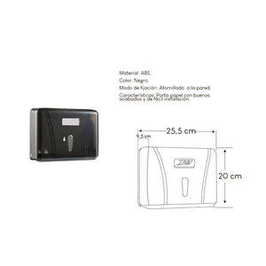 Dispensador para Papel Interfoliado Plástico ADB621501 Negro