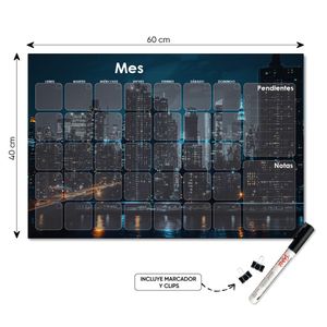 PLANNER DE ACRÍLICO TABLÚ 60X40 PARA HOMBRES MES PENDIENTES Y NOTAS DISEÑO 3