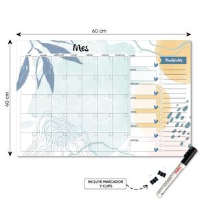PLANNER DE ACRÍLICO TABLÚ 60X40 MES SEMANA Y PENDIENTES DISEÑO 12