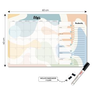 DÚO DE PLANNERS DE ACRÍLICO:  60X40CM Y 30X20 CM DISEÑO 2