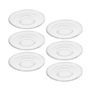 Set de 6 Platos De Vidrio Transparente Plano para Postres