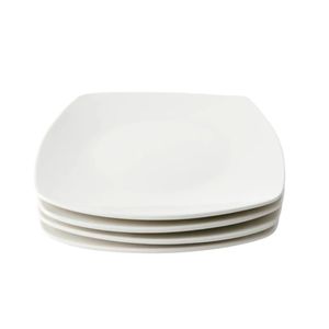 Set de 4 Platos Cerámica Cuadrados 23 cm