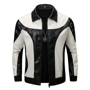 Chaqueta de Cuero de Moto PU para Hombre