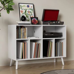 Mueble Estante Tocadisco Freya Blanco Muebles Bonno