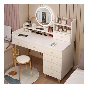 Tocador De Maquillaje Vintage Espejo Led Luz Para Dormitorio ZZ94