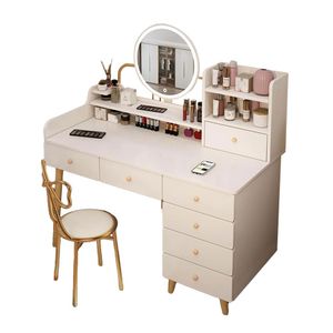 Tocador De Maquillaje Vintage Espejo Led Luz Para Dormitorio ZZ84