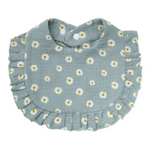 Babero Lucaland bobos margaritas azul