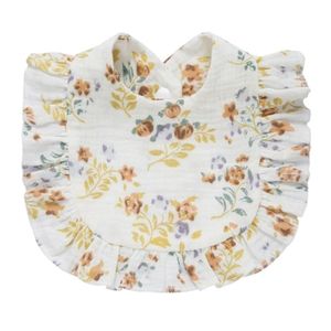 Babero Lucaland bobos flores amarillo blanco