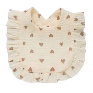 Babero Lucaland bobos corazón beige