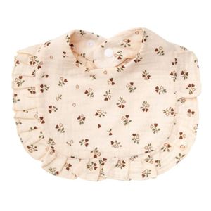 Babero Lucaland bobos flores rojo beige