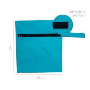 Bolsa Impermeable Yaku Talla S Celeste con Cierre Azul Oscuro
