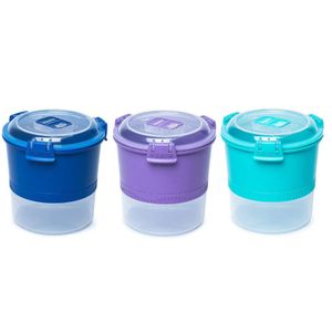 Hermetico Sistema 965ml Lunch Stack To Go Redondo Azul-Morado-Turquesa
