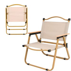 Silla Plegable Playera, Terraza para el Aire Libre, Camping Beige