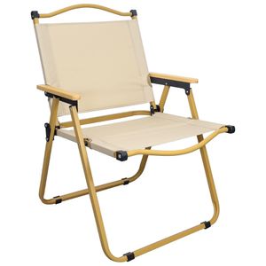 Silla Plegable Playera, Terraza para el Aire Libre, Camping Beige