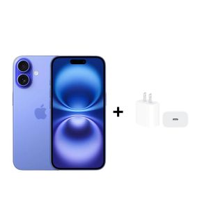 Celular iPhone 16 128GB Color Azul + Cargador Apple iPhone Tipo C de 20W