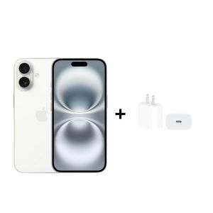 Celular iPhone 16 128GB Color Blanco + Cargador Apple iPhone Tipo C de 20W