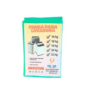 Funda Para Lavadoras Tela Delgada 10 - 15kg Menta