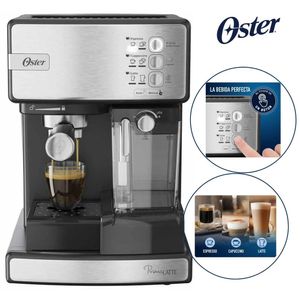 Cafetera Oster Automática PrimaLatte de Espresso Cappuccino y Latte BVSTEM6603SS