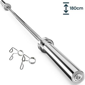 Barra Olímpica Recta de 180 cm + Seguros