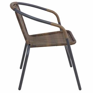 Silla VIVA HOME Acero/Ratán Marrón