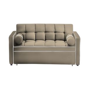 Sofá Cama Valandovo con bolsillos laterales y almohadas 1.5 Plz - Beige Claro