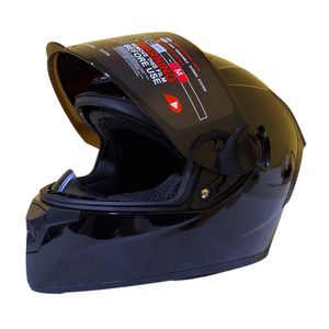 Casco Hoken FF702 Modular  Doble Visor talla M - Negro Brilloso