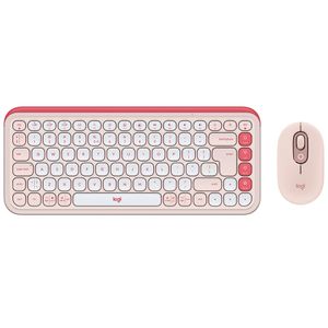 Kit Teclado y Mouse Logitech Pop Icon Bluetooth Multidispositivo Rosado