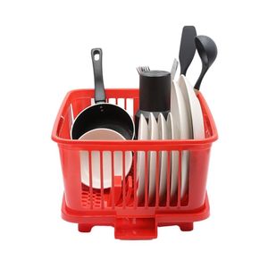 Escurridor de Platos con Drenaje Virgilio Rojo HogarMás