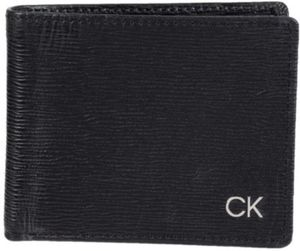 Calvin Klein billetera RFID de cuero para hombre, Negro/Amarillo neón
