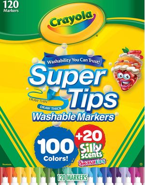 Crayola Supertips 120 Plumones Lavables Silly Scents Smash Ups