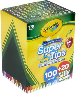 Crayola Supertips 120 Plumones Lavables - Niños Y Jóvenes