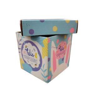 Caja de Regalo Pequeña con Tapa de 10x10cm Feliz Cumpleaños