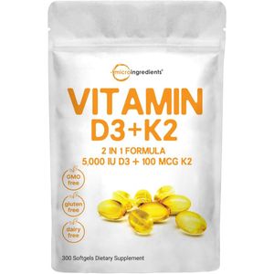 Vitamina D3 + K2 Capsulas Blandas 300 Capsulas