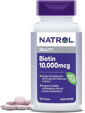 Biotin 10,000 MCG 100 Tabletas