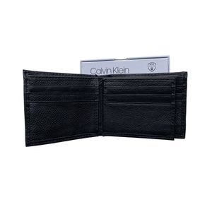 Calvin Klein billetera RFID de cuero para hombre Negro